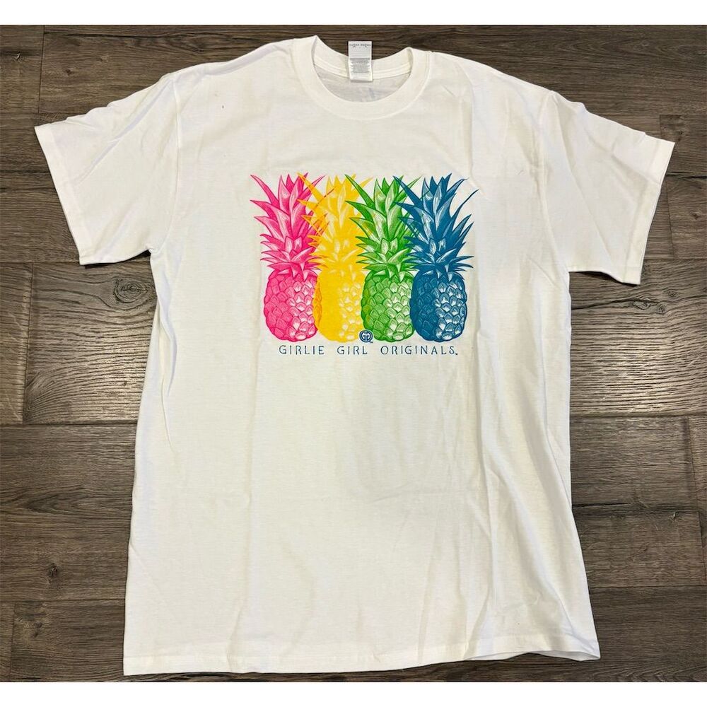 Girlie Girl‎ Originals Women's M Pineapple Graphic Tee Multicolor Casual